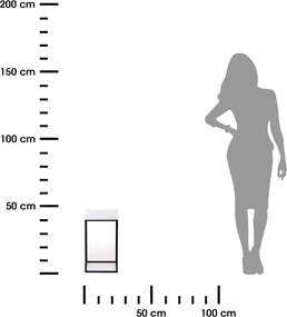 STOJAN NA KVETINÁČ BASICLOFT 40X24X24 CM ČIERNA/BIELA