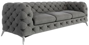 Sivá zamatová pohovka 243 cm Chelsea – Ropez