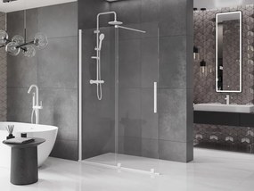 Mexen Velar, posuvné dvere do otvoru typ Walk-In 160 cm, 8mm číre sklo, biela, 871-160-000-03-20