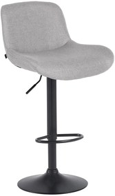 Barová stolička Solon - látka, čierny rám - svetlo šedá