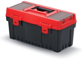 Kufor na náradie 54,8 × 27,4 × 28,6 cm, prepážky, červená