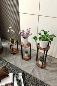 Kruhový stolík Flower - orech