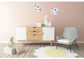 Detské závesné svietidlo Minnie, 2x textilné tienidlo so vzorom