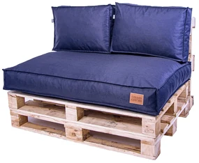 Golden Garden Paletové sedenie GG72 - podsedák a vankúš 120cm x 80cm x 15cm penový granulát tmavo modrá 1
