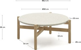 Okrúhly záhradný odkladací stolík s terrazzo doskou ø 88,5 cm Pola – Kave Home