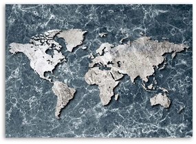 Gario Obraz na plátne Mapa sveta na mramore Rozmery: 100 x 70 cm