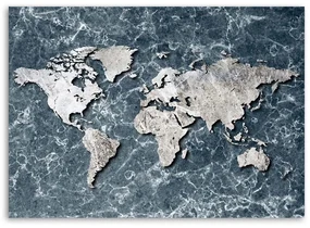 Gario Obraz na plátne Mapa sveta na mramore Rozmery: 120 x 80 cm