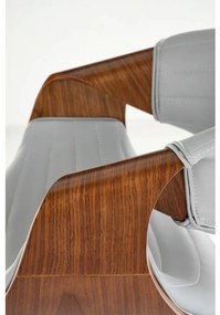 HALMAR Barová stolička H-123, sivá/orech