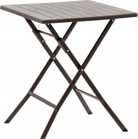 Garden Line SKLADACÍ TURISTICKÝ STÔL 61,5 x 61,5 x 73 CM HNEDÝ