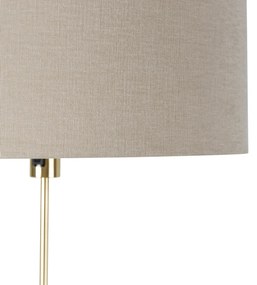 Stojaca lampa nastaviteľná zlatá so svetlohnedým tienidlom 50 cm - Parte