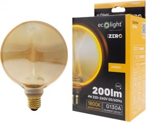 ECOLIGHT Dekoratívna LED žiarovka E27 4W 200lm G130 Amber Retro - rada ZERO