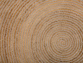 Okrúhly jutový koberec ø 140 cm béžový AKBELEN Beliani