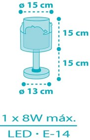 Dalber 61171T - Detská lampička WHALE DREAMS 1xE14/8W/230V modrá