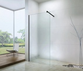 Mexen sprchová zástena WALK-IN, 6mm sklo, 50cm, čierny profil, číre sklo, 850-050-000-70-00