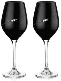 Diamante Sihouette black poháre na víno 360 ml, 2 ks