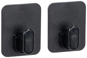 Čierne plastové háčiky v súprave 2 ks bez vŕtania Parma – Allstar