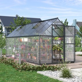 Skleník so základňou BestBerg SH‑9B / 9 m² / 480 × 182 × 208 cm / čierny