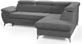 Rohová sedacia súprava Gisele, stredne šedá látka, pravý roh