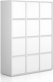 Kancelárska skriňa FRAME, 12x dvere, 1299 x 450 x 1735 mm, PUSH-lock, biela
