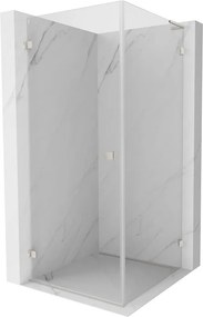 Mexen Lunar-B L sklápací sprchový kút ľavý 80 x 80 cm, číre sklo, brúsená oceľ, 832L-080-080-97-00-L