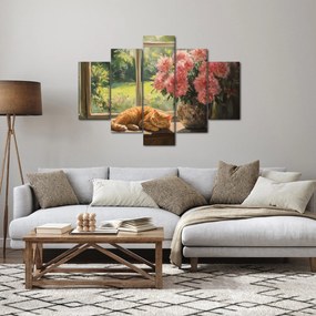 Obraz - Mačka na okne (150x105 cm)