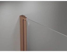 Mexen Mist-F Duo, skladací sprchový kút 75 x 80 cm, číre sklo, medený matný profil, 8A6-075L-080P-65-00