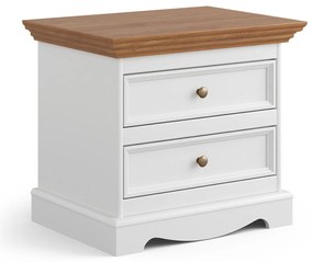 PROXIMA.store - Rustikálny nočný stolík - BELLUNO ELEGANTE FARBA: biela - dub