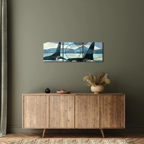 Obraz - Kosatky (s hodinami) (90x30 cm)