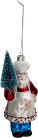 Vianočná ozdoba Santa sa stromčekom - Ø 9*5*16cm