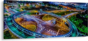 Obraz - panoráma nočného mesta (120x50 cm)