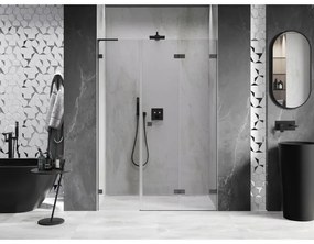 Mexen Lunar-F, L pravé skladacie sprchové dvere 140 cm, 8mm číre sklo, grafitový profil, 836SL-140-050-95-00-P
