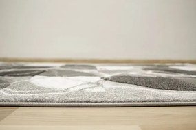 Koberec Amelia A472A sivý / čierny, polkruhy / mramor