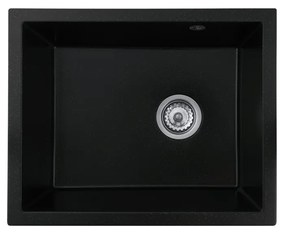 Gamma Decor 5040, 1-komorový granitový drez 560x460x180 mm, čierna so zlatými bodmi, GMA-ZLE000180