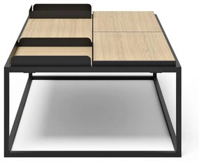 Konferenčný stolík s doskou v dekore duba v čierno-prírodnej farbe 75x120 cm Douro – TemaHome