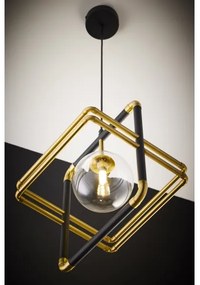 Jupiter 2028 - Luster na lanku FIORI 1xG9/10W/230V čierna/zlatá/číra