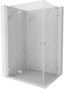 Mexen Lunar, L Duo výklopný sprchový kút 105 x 80 cm, 8mm číre sklo, oceľový profil, 834L-105L-080P-97-00
