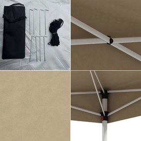 Pavilón so zadnou stenou s vreckami 3×3×2,8 m, béžový