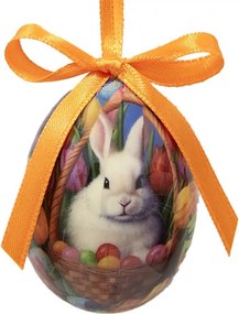 12ks dekorácia závesné vajíčko s zajačikmi Spring Egg - Ø 4*5 cm