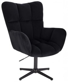 LuxuryForm DESIGN Otočné kreslo AURORA VELUR na čiernom kríži - čierne