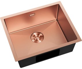 Mexen Trixo, 1-komorový nerezový drez 540 x 440 mm, brúsená meď, 6414541000-65
