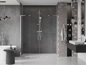 Mexen Velar L Duo, posuvné sprchové dvere do otvoru 200 cm, 8mm číre sklo, chrómová, 871-200-003-02-01