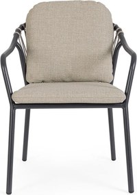 Svetlohnedá kovová záhradná stolička Edvige – Bizzotto