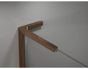 Mexen, Mexen Kioto-X L sprchová stena 90 x 200 cm, priehľadná 10 mm, ružové zlato - 800-090-107-60-00-X