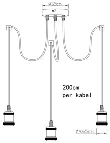 Globo A32-3 - Luster na lanku OLIVER 3xE27/40W/230V pavúk