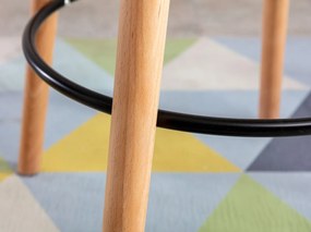 Barový stôl Mijas natura, okrúhly - v107 x 60 x 60 cm - Čierna