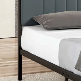 Jednolôžková kovová posteľ LUNOR 90x200 cm, antracit, nosnosť 120 kg