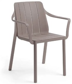 TIBERINA ARMCHAIR záhradná stolička s podrúčkami tortora