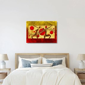 Abstraktný sklenený obraz s dvoma ženami (70x50 cm)