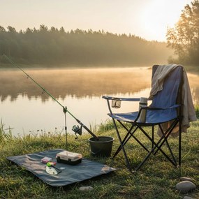 Turistická skladacia stolička modrej farby
