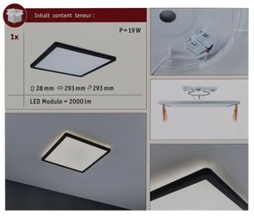 Paulmann 71001 - LED/16W Panel prisadený ATRIA 230V 3000K čierna